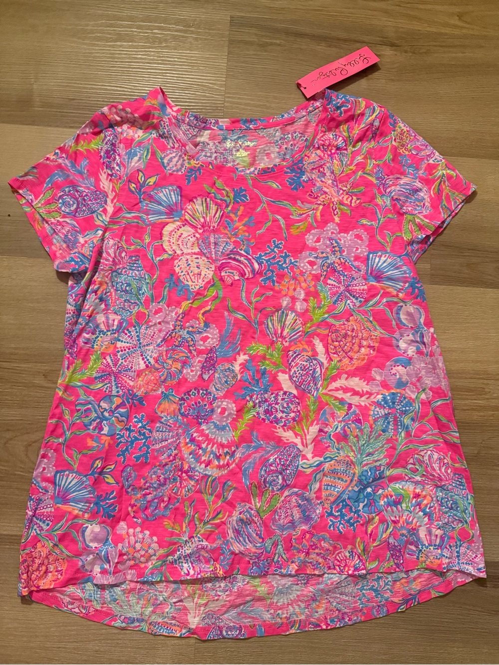 Lilly Pulitzer Pink Multi Floral Short-Sleeve Tee - Picture 4 of 10